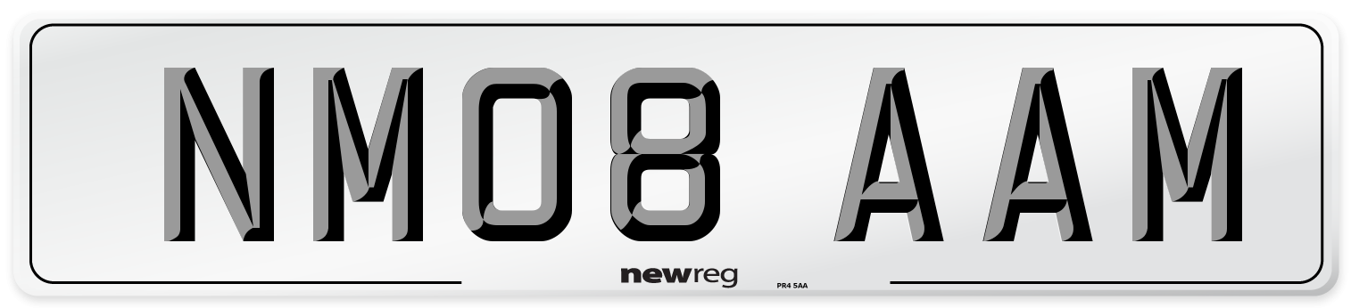 NM08 AAM Number Plate from New Reg